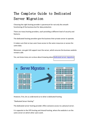 Complete Guide to Dedicated Server Migration
