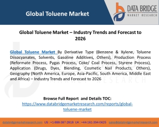Global Toluene Market – Industry Trends and Forecast to 2026