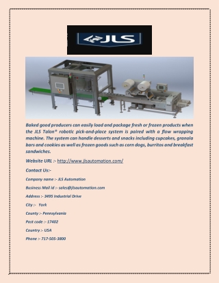 JLS Exhibits Robotic Flow Wrapper Loading System