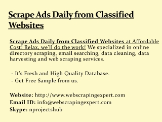 Scrape Ads Daily from Classified Websites