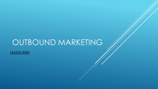 Outbound marketing