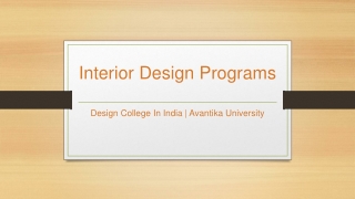 Interior Design Programs - Avantika University