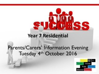 Year 7 Residential Parents/Carers’ Information Evening Tuesday 4 th October 2016