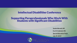 Intellectual Disabilities Conference