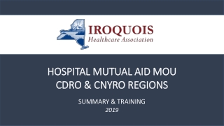 HOSPITAL MUTUAL AID MOU CDRO &amp; CNYRO REGIONS