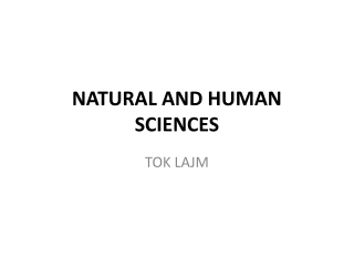 NATURAL AND HUMAN SCIENCES