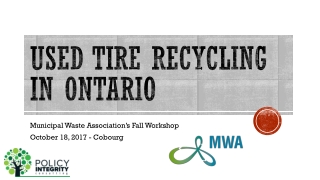 Used Tire recycling in Ontario