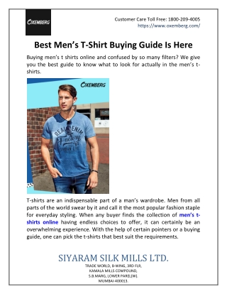 Best Men’s T-Shirt Buying Guide Is Here
