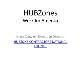 HUBZones Work for America