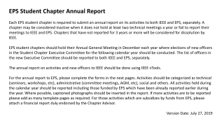 EPS Student Chapter Annual Report