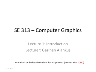 SE 313 – Computer Graphics