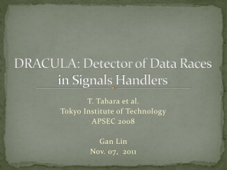 DRACULA: Detector of Data Races in Signals Handlers