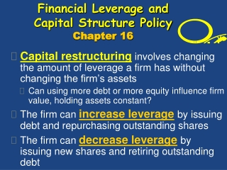 Financial Leverage and Capital Structure Policy Chapter 16