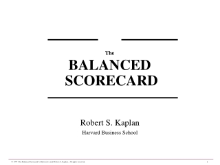 The BALANCED SCORECARD