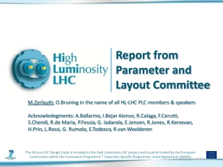 Report from Parameter and Layout Committee