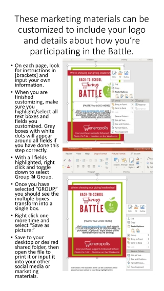 On each page, look for instructions in [brackets] and input your own information.