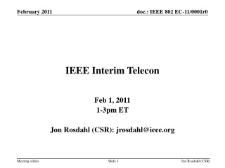 IEEE Interim Telecon