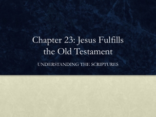 Chapter 23: Jesus Fulfills the Old Testament