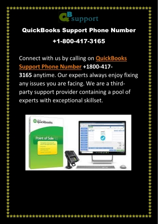 QuickBooks Support Phone Number 1800-417-3165