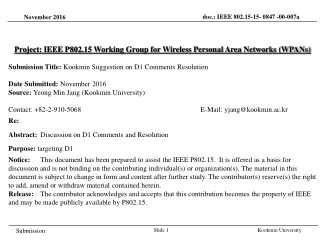 Project: IEEE P802.15 Working Group for Wireless Personal Area Networks (WPANs)