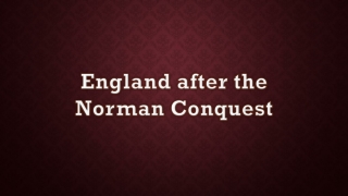 England after the Norman Conquest