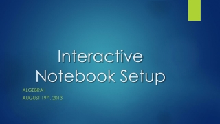 Interactive Notebook Setup