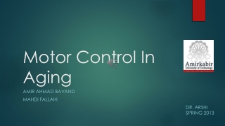 Motor Control In Aging