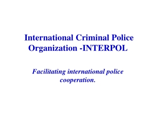 International Criminal Police Organization -INTERPOL