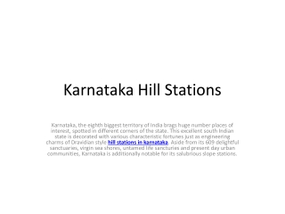 Slope Stations in South India