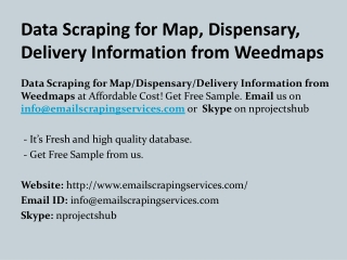 Data Scraping for MapDispensaryDelivery Information from Weedmaps