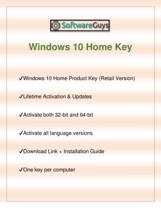 Windows 10 Home Key | Softwareguys