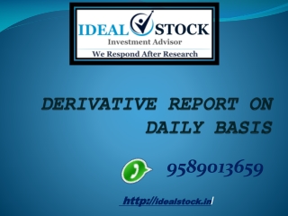 DERIVATIVE REPORT ON 01 NOVEMBER 2019- IDEAL STOCK ADVISORY
