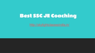 Best SSC JE Coaching