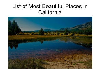 List of Most Beautiful Places in California