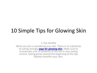 Excellence Tips - For Glowing Skin