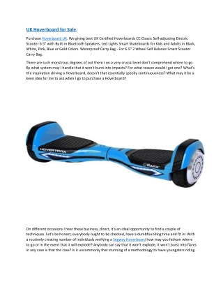 Best Hoverboard Company UK