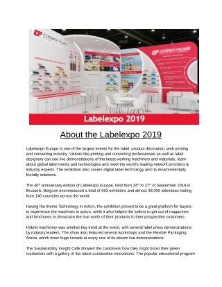 About the Labelexpo 2019