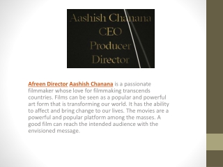 Afreen Director, AASHISH CHANANA.