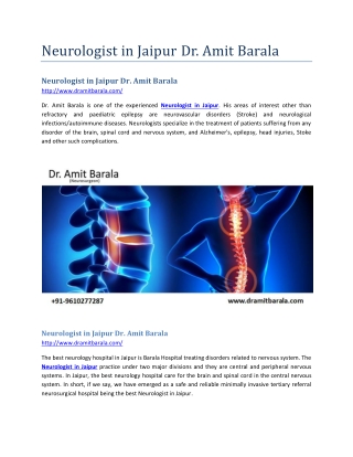 Neurologist in Jaipur Dr. Amit Barala