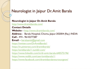 Neurologist in Jaipur Dr. Amit Barala