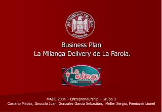 Business Plan La Milanga Delivery de La Farola.