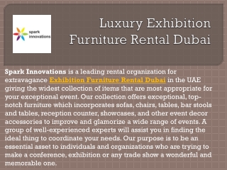 Luxury Exhibition Furniture Rental Dubai