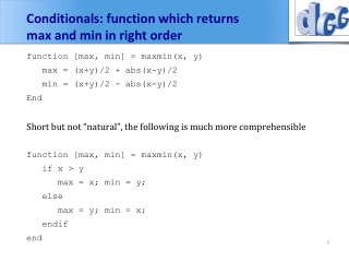 Conditionals : function which returns max and min in right order