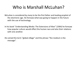 Who is Marshall McLuhan?