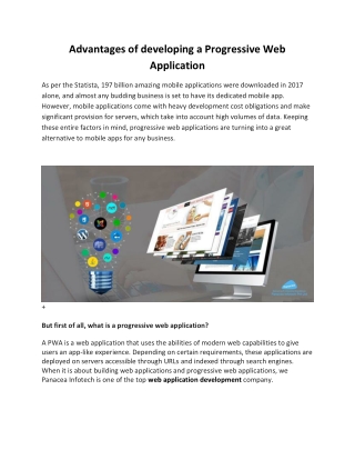 Advantages of developing a Progressive Web Application