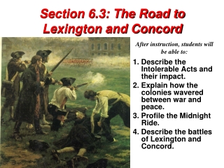 Section 6.3: The Road to Lexington and Concord
