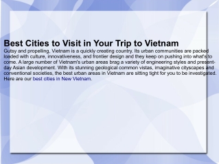 Best Cities in Vietnam