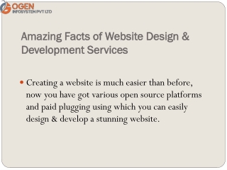 Amazing Facts of Website Design & Development Services