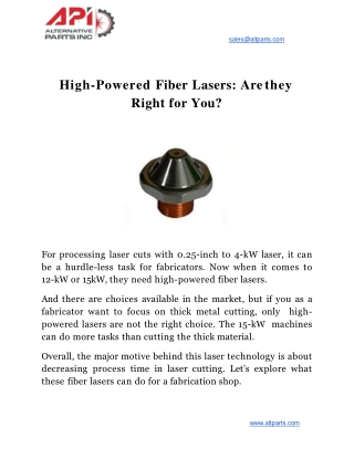 High-Powered Fiber Lasers: Are they Right for You?