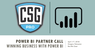 Power BI Partner call Winning business with power bi
